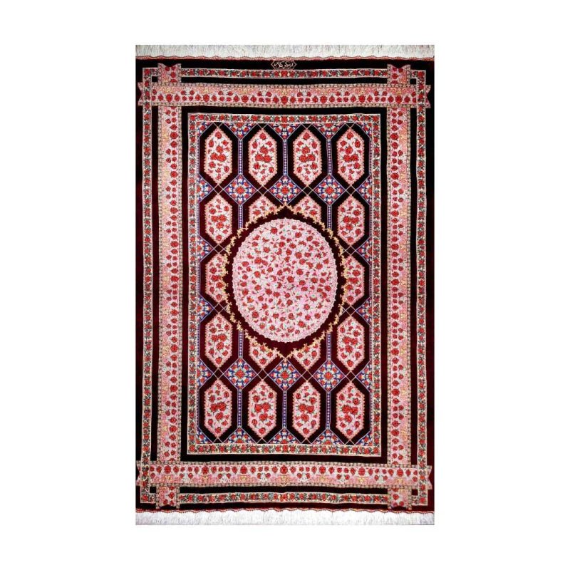 فرش دستباف ابریشمی قم کد 6765