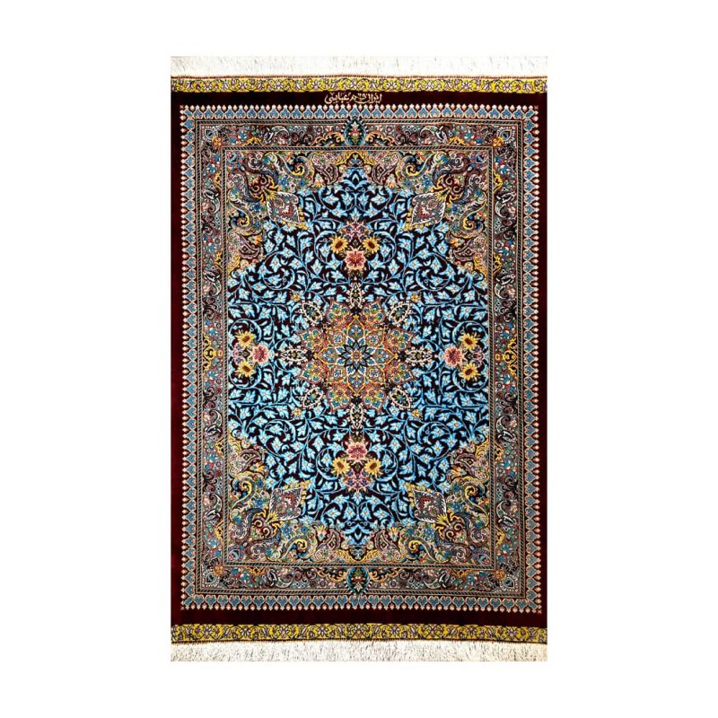 فرش دستباف ابریشمی قم کد 6736