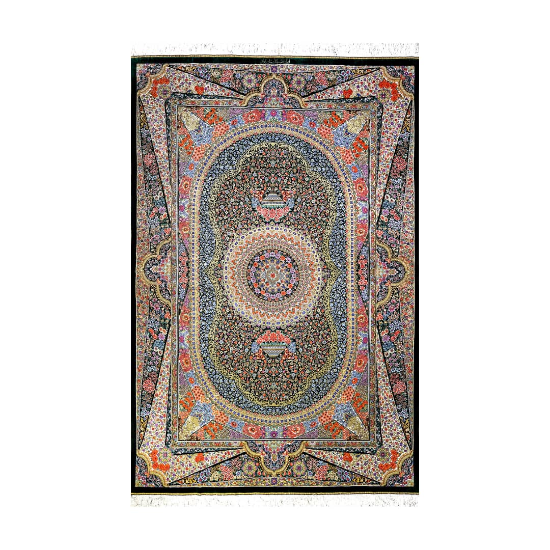 فرش دستباف ابریشمی قم کد 6808