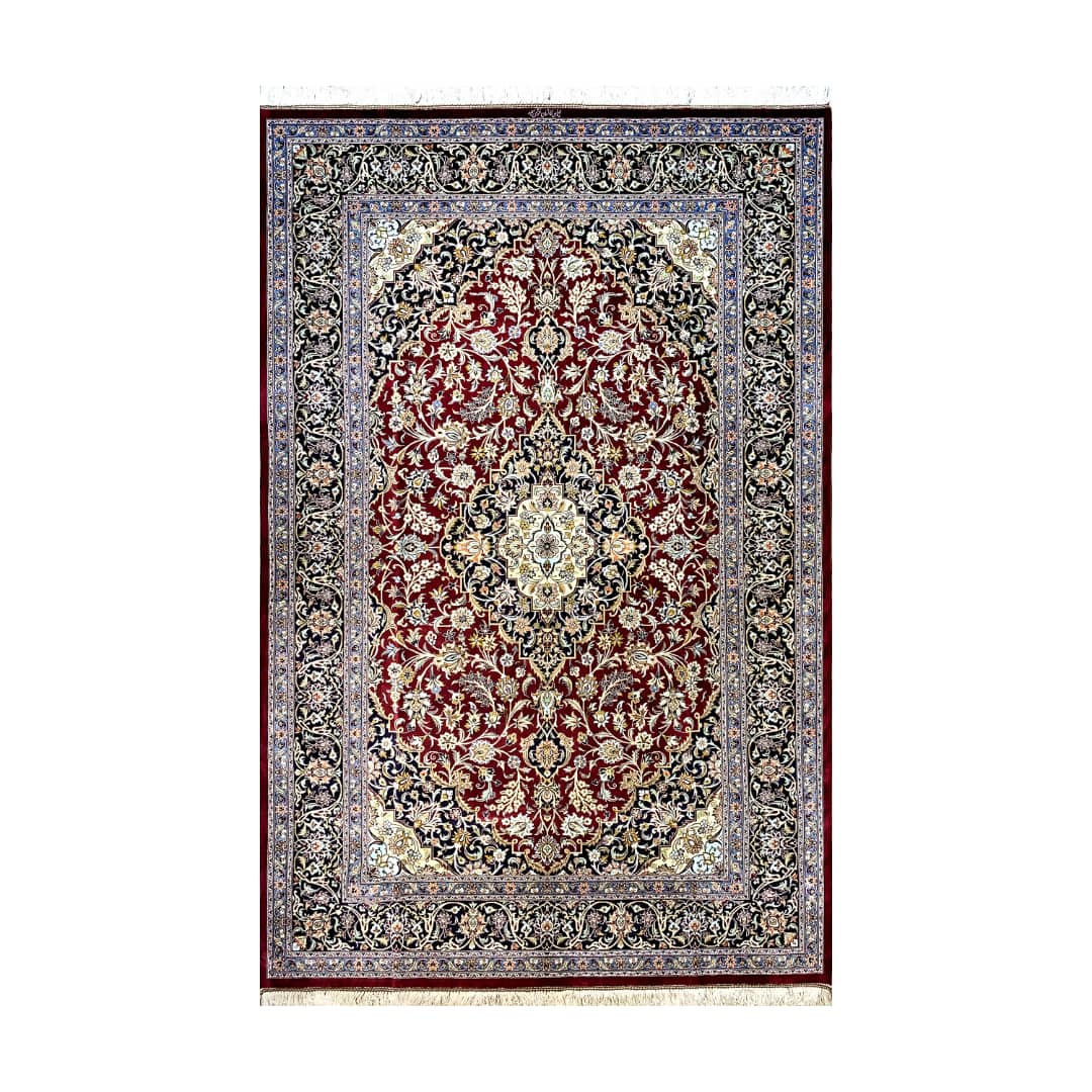 فرش دستباف ابریشمی قم کد 6720