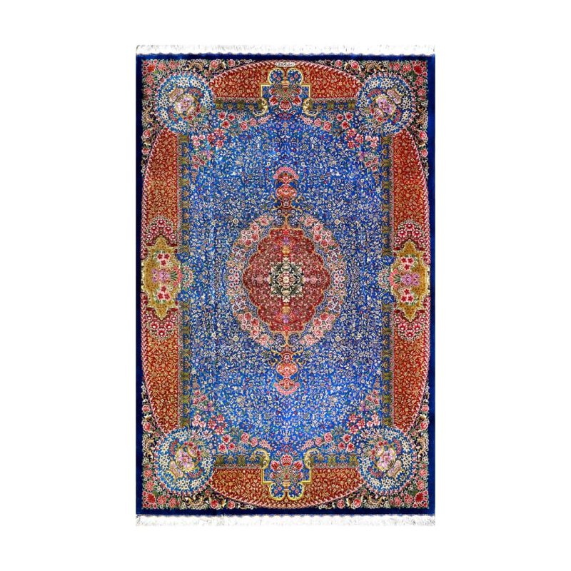 فرش دستباف ابریشمی قم کد 6721