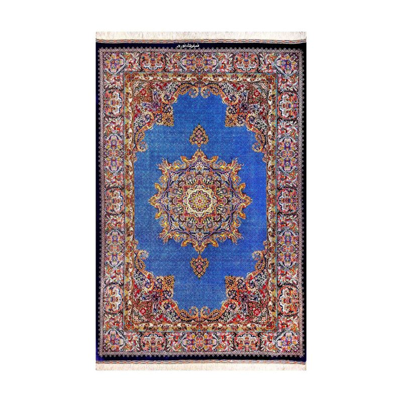 فرش دستباف ابریشمی قم کد 6757