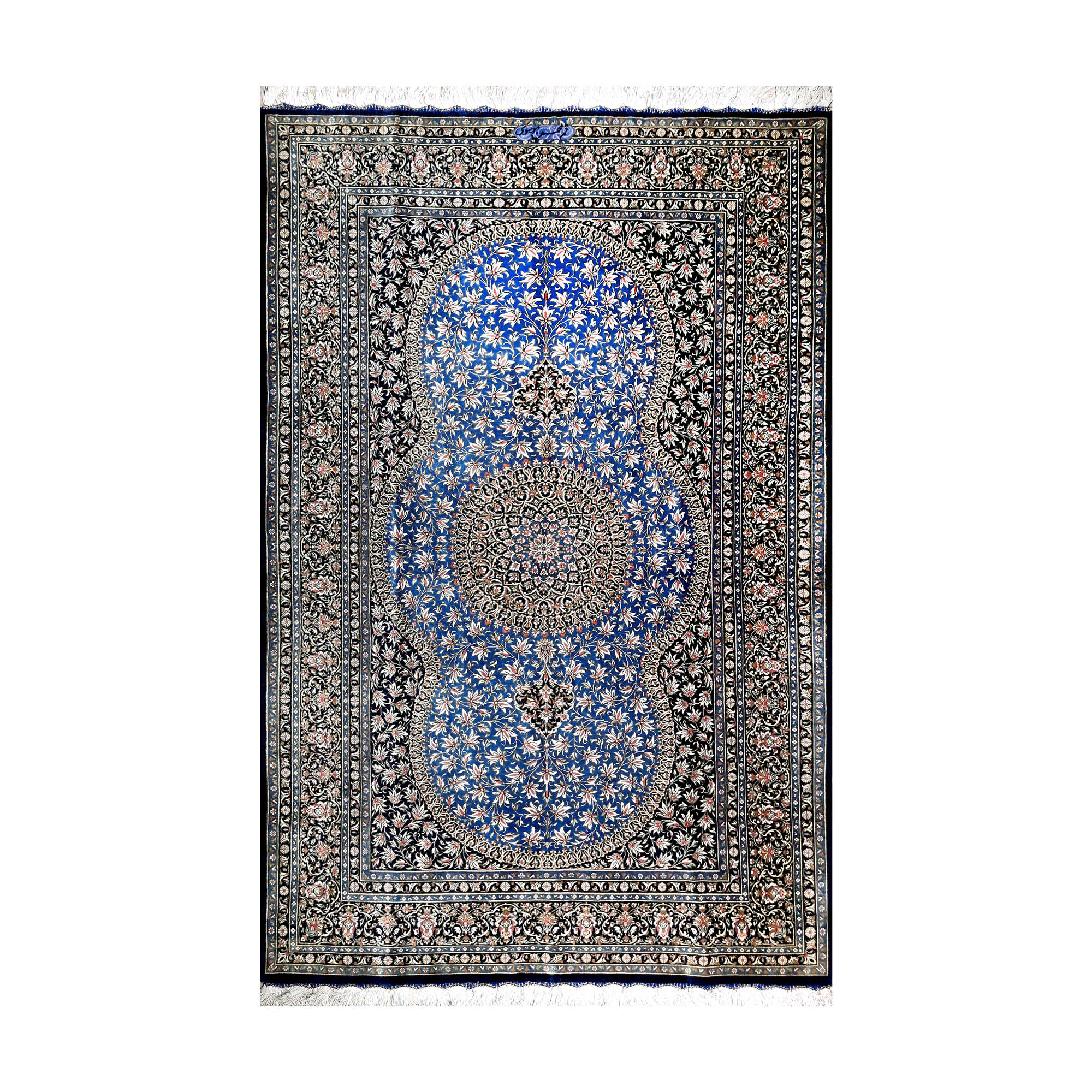 فرش دستباف ابریشمی قم کد 6762