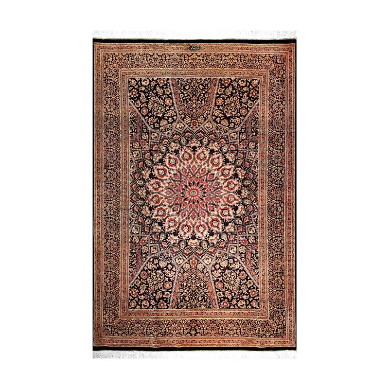 فرش دستباف ابریشمی قم کد 6837